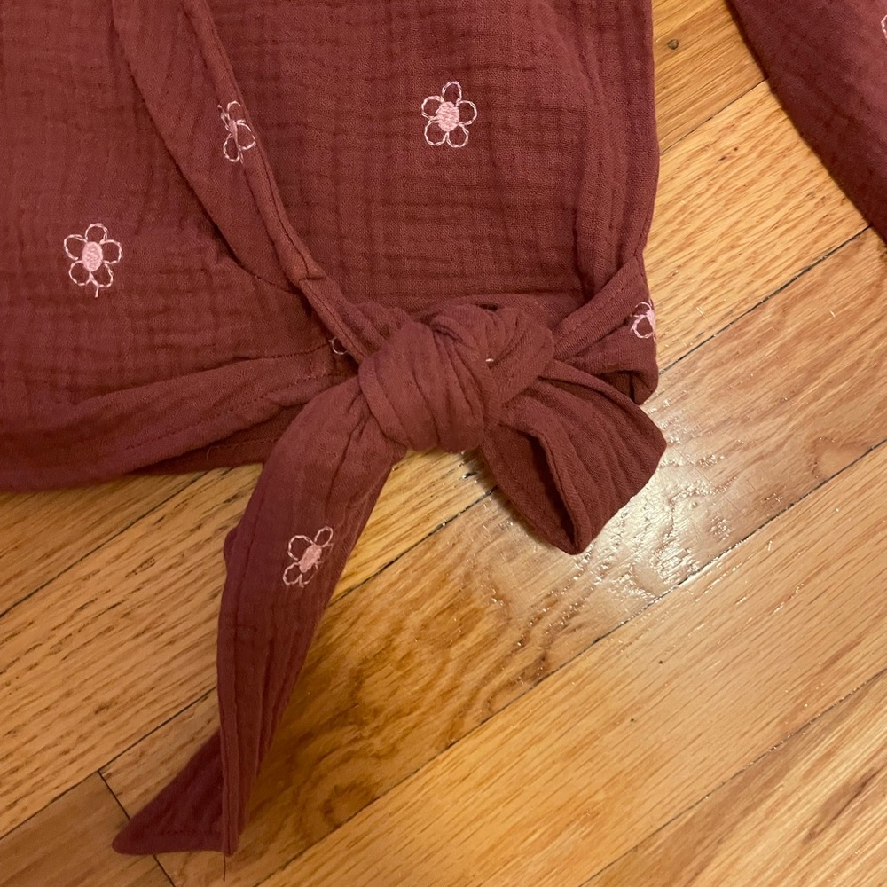 NWT Madewell Mahogany Lightspun Maira Wrap Top - Picture 7 of 10
